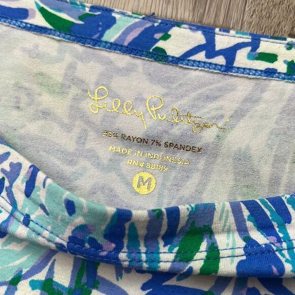 Lilly Pulitzer Sophie UPF 50 Canopy Chaos Print Jersey Tunic Shirt Dress - Picture 5 of 11